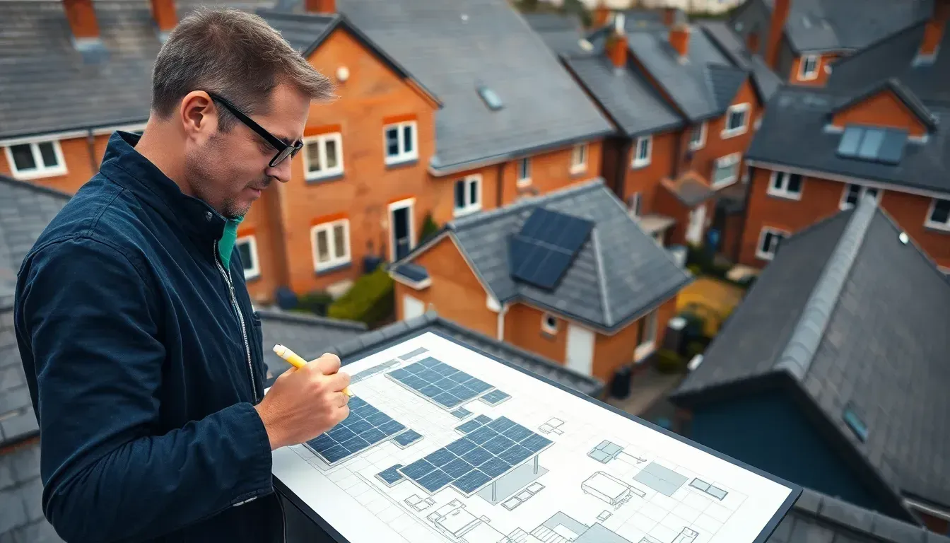Engineer modelling a bespoke rooftop solar layout